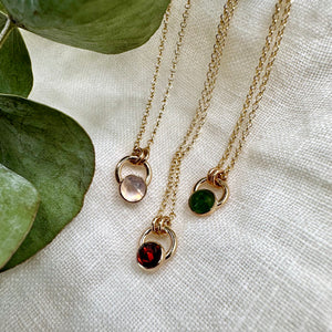 Crescent Gem Necklace