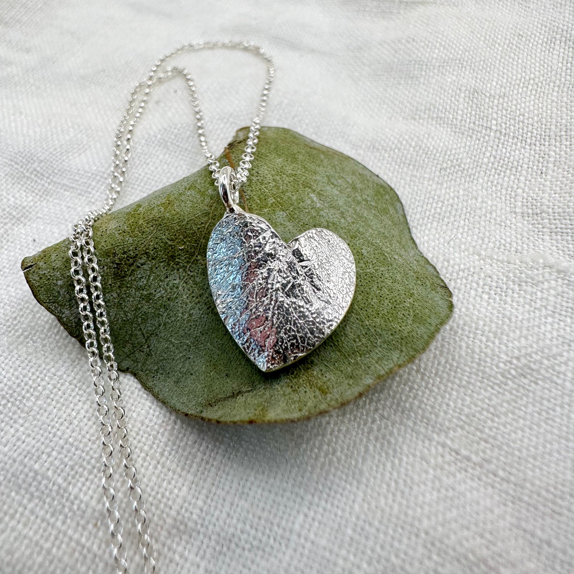 Eucalyptus Heart, Melt Necklace