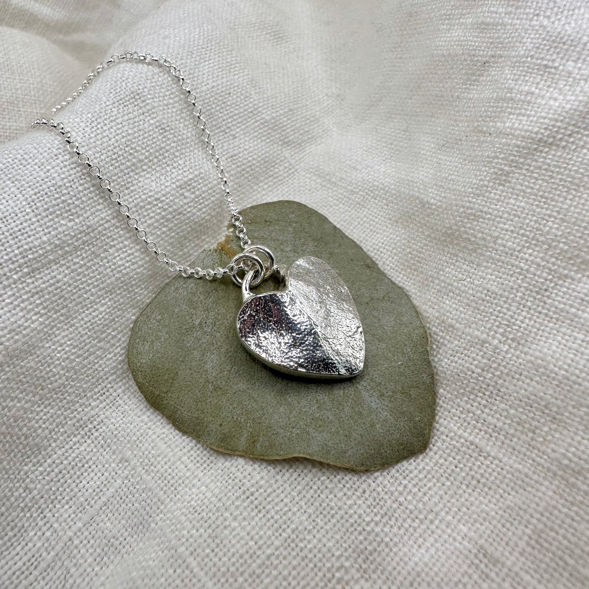 Eucalyptus Heart, Melt Necklace